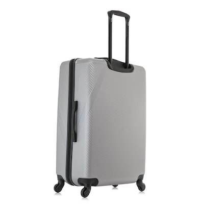 DUKAP Discovery 29.52" Hardside Suitcase, 4-Wheeled Spinner, TSA Checkpoint Friendly, Silver (DKDIS00L-SIL)