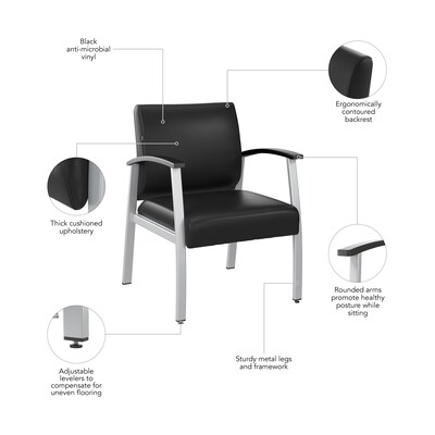 Bush Business Furniture Arrive Vinyl Guest Chair, Black (CH3901BVL-03)