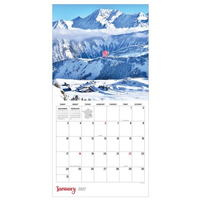 2027 TF Publishing France 12 x 12 Monthly Wall Calendar, Multicolored (27-1056)