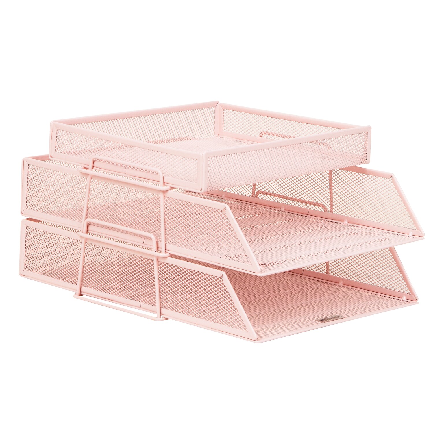 Mind Reader Metal Desk Organizer, Pink (3TSET-PNK)