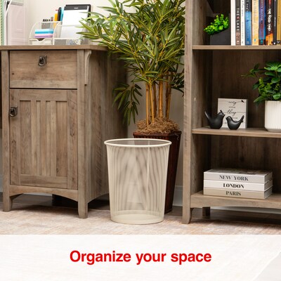 Staples Metal Mesh Trash Can, 4.4 Gallon, Warm White (ST63857)