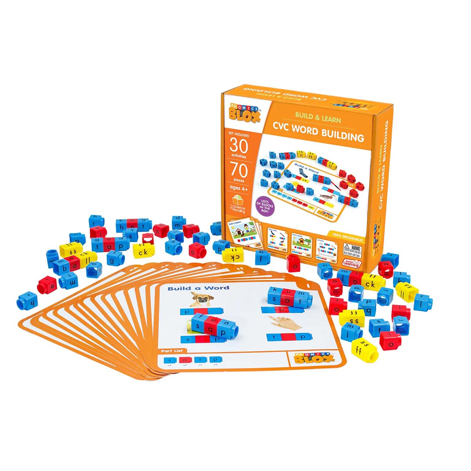 Junior Learning CVC Word Building Rainbow Phonics, Phase 2, 100/Set (JRL734)