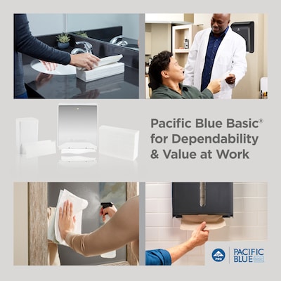 Pacific Blue Basic Recycled C-Fold Paper Towels, 1-ply, 240 Sheets/Pack, 10 Packs/Carton (25190)