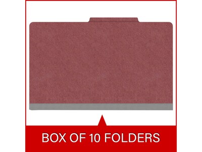 Medical Arts Press Pressboard Classification Folder, 1 Divider, 2" Expansion, Legal Size, Dark Red, 10/Box (DV-T52-14-3ARD)