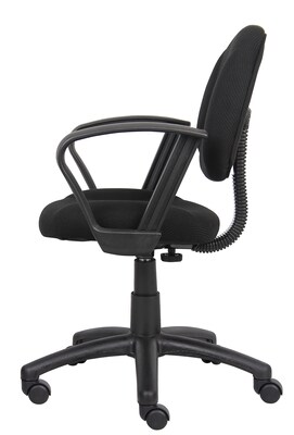 Boss Perfect Posture Deluxe Office Task Chair with Loop Arms, Black (B317-BK)