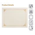 Better Office Certificate Holders, 8.75 x 11.25, Ivory/Gold, 25/Pack (65250-25PK)