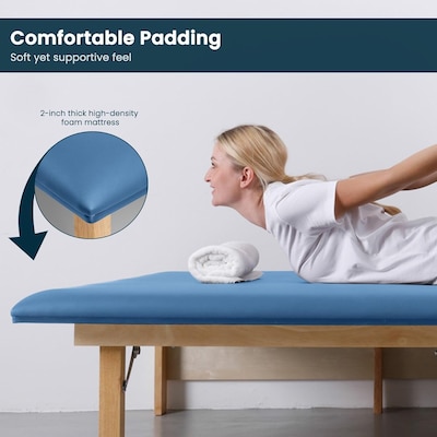 Viva Comfort Therapy Wall Mounted Folding Treatment Table, 500 lbs. Capacity, Blue (ADI996-06-BLU-MK)