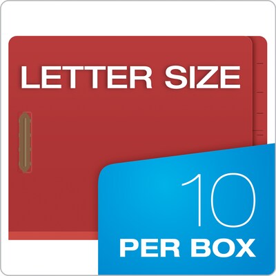 Pendaflex Classification Folder, 1-Dividers, 1 3/8" Expansion, Letter Size, Red, 10/Box (H1150R)