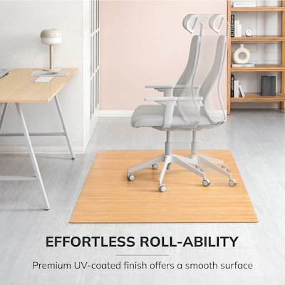 Anji Mountain Standard Bamboo Carpet & Hard Floor Chair Mat, 48" x 72", Natural (AMB24001)