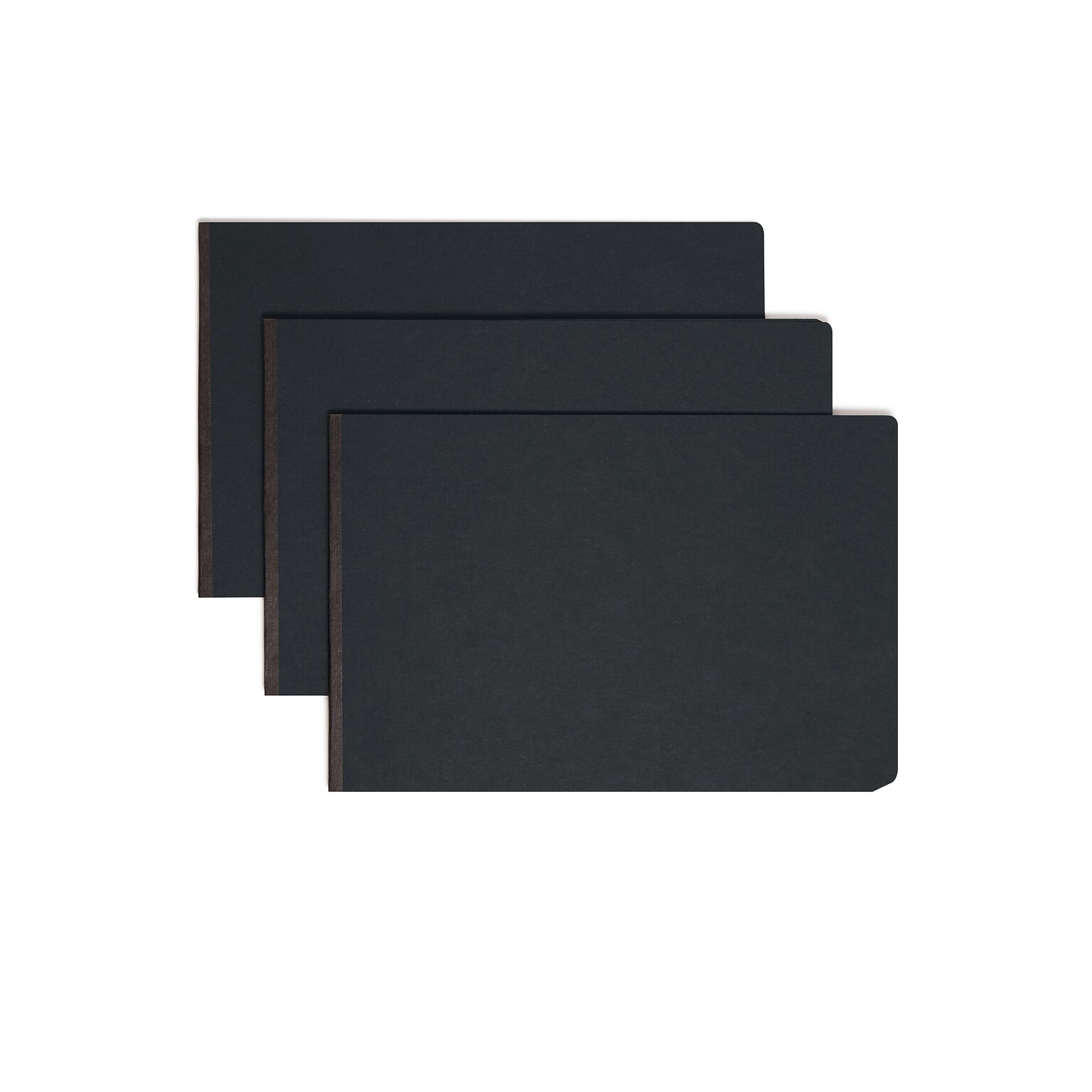 Smead Premium Pressboard 2-Prong Report Cover, Ledger Size, Black, 10/Box (81179)