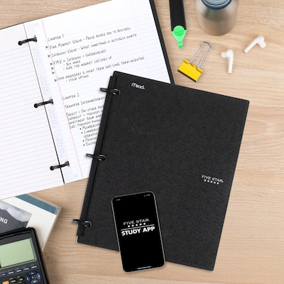 Five Star Flex 3-Subject Notebooks, 8.5" x 11", College Ruled, 120 Sheets, Color Chosen at Random (08126)
