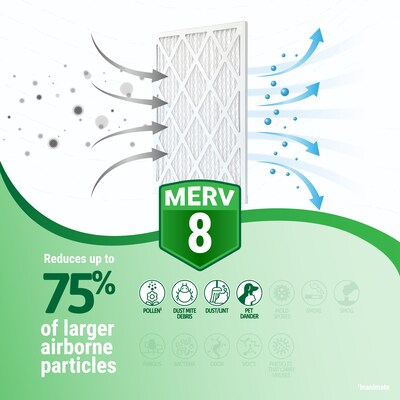 Brighton Professional™ MERV 8 16" x 25" x 4'/15.5" x 24.5" x 3.75" Pleated Air Filter; 3/Pack (FB16X25X4_3)