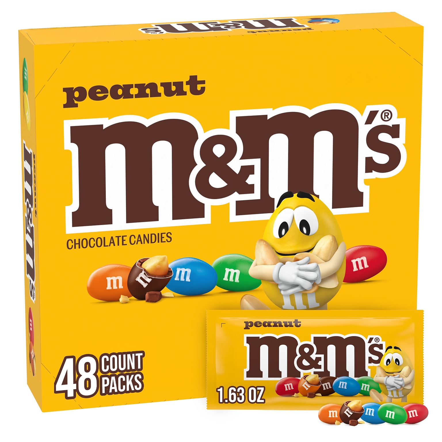 M&Ms Peanut Milk Chocolate Pieces, 1.74 oz., 48/Box (MMM01232)
