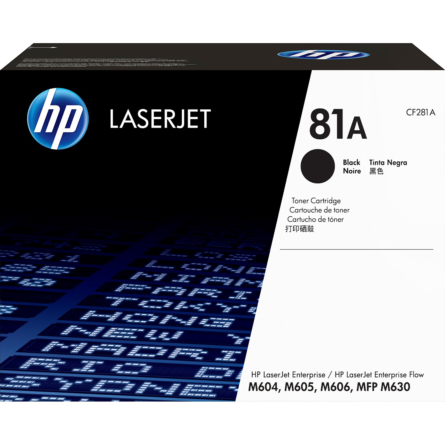HP 81A Black Standard Yield Toner Cartridge, Prints Up to 10,500 Pages (CF281A)