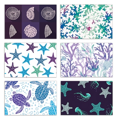 Better Office Cards with Envelopes, 4 x 6, Sea Life, 50/Pack (64559-50PK)