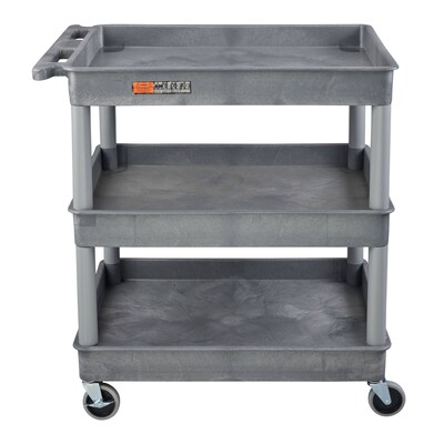 Luxor ENDURA XL 3-Shelf Utility Cart, Gray (TC111-G)