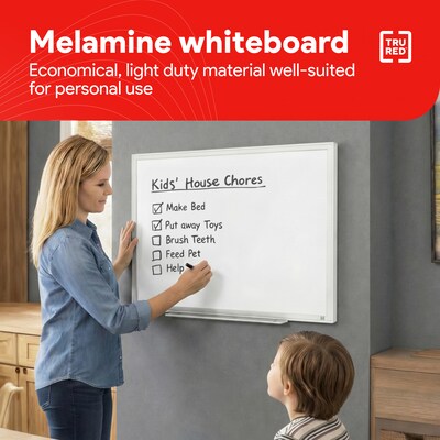 TRU RED™ Melamine Dry Erase Board, Gray Frame, 2' x 1.5' (TR59356)
