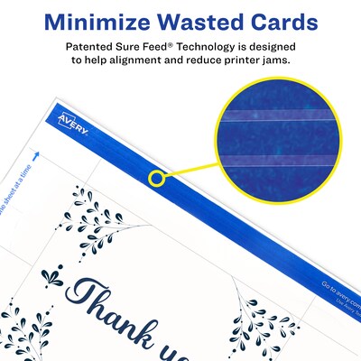 Avery Integrated Cards, 4.25" x 5.5", Matte White, 20/Pack (95276)
