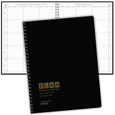 2026-2027 ELAN 8.5 x 11 Academic Weekly & Monthly Teacher Planner, Paperboard Cover, Black (D202-AY26)