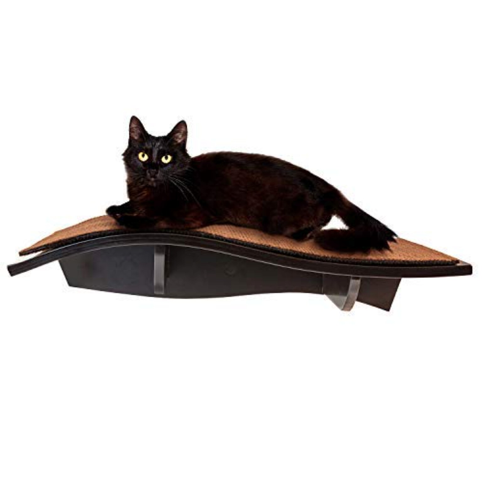 Arf Pets Wall-Mounted Curved Wooden Cat Perch, 44 lb. Capacity, Brown (APCTPRCH)