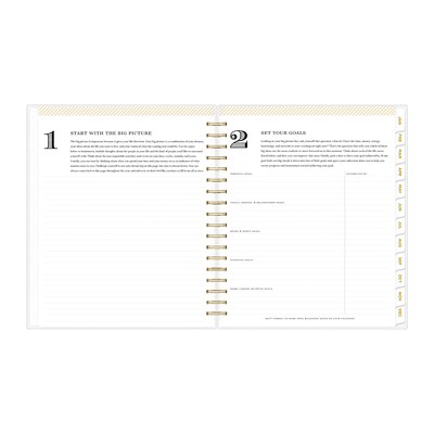 2026 Blue Sky Day Designer 10" x 8" Weekly & Monthly Personal Organizer, Plastic Cover, Rugby Stripe Black (154640)