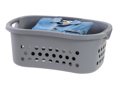 Iris Plastic Laundry Basket, Gray, 2/Pack (585089)