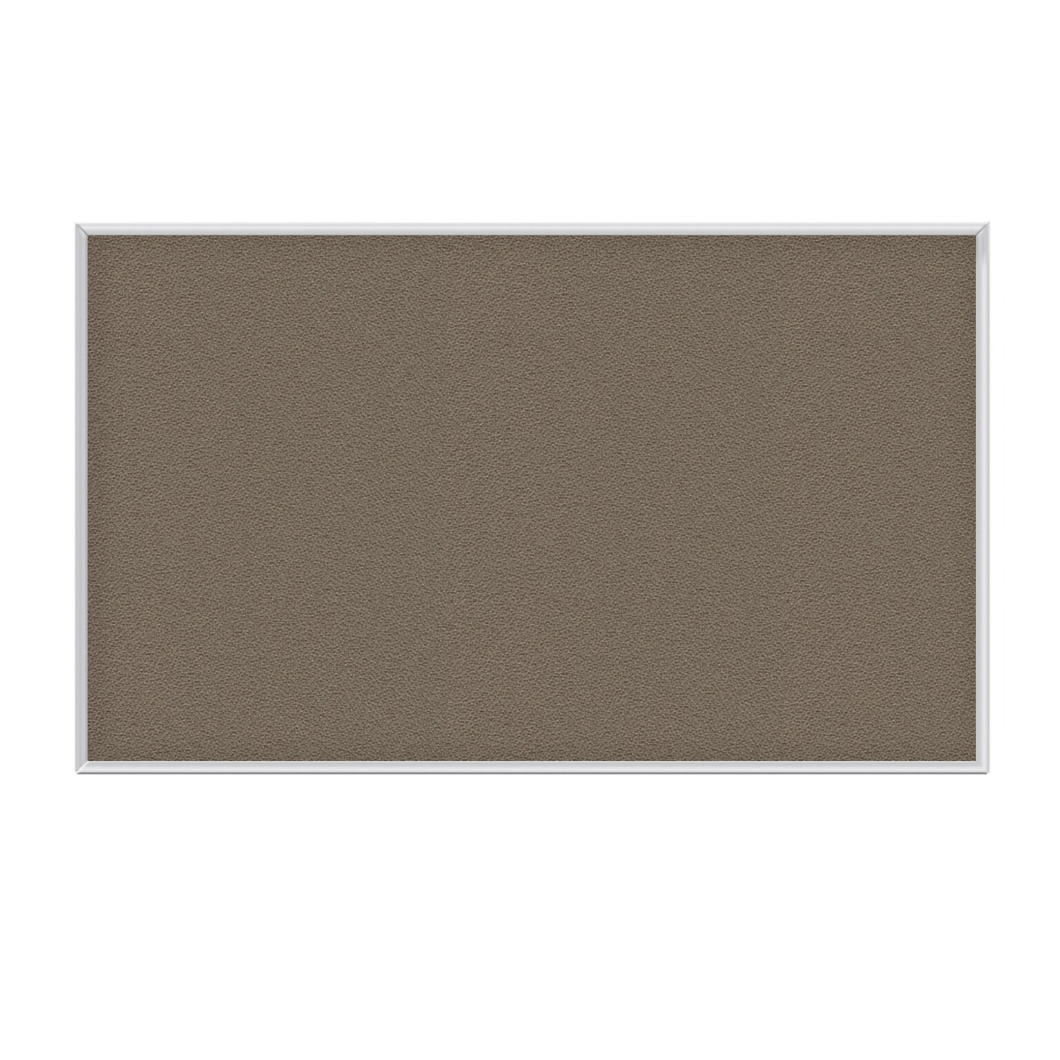 Ghent Fabric Bulletin Board, Satin Aluminum Frame, 3H x 4W, Taupe (AT34F96)