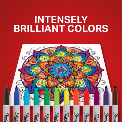 Sharpie Permanent Markers, Fine Tip, Assorted, 24/Pack (75846)