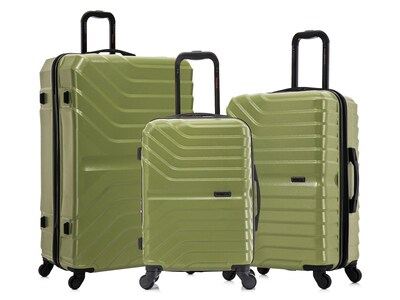 InUSA Aurum Polycarbonate/ABS 3-Piece Luggage Set, Green (IUAURSML-GRN)