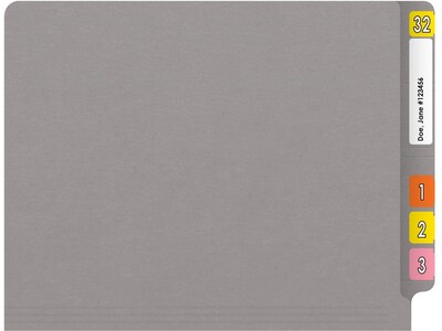 Medical Arts Press Reinforced End Tab File Folder, Straight Cut, Letter-Size, Gray, 50/Box (S-01502-GRY)