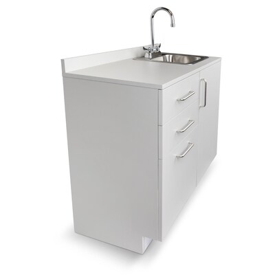 Viva Comfort 36.32"H x 36"W Exam Room Medical Cabinet With Sink, 3-Drawers, Gray (ADI902-B-36-R-GRY)