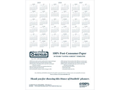 2025 House of Doolittle Professional 8.5" x 11" Weekly Appointment Book, Faux Leather Cover, Blue (27207-25)