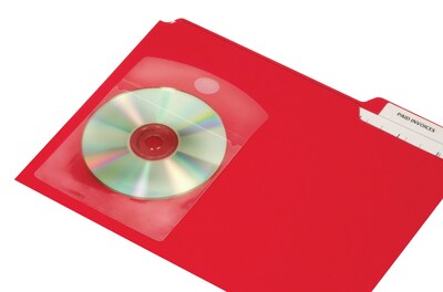 Cardinal HOLDit Adhesive Holders for CD, Clear Vinyl, 10/Pack (21845)