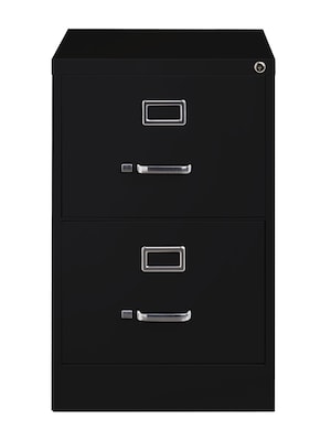 Hirsh Commercial 2-Drawer Vertical File Cabinet, Legal Size, Lockable, 28.375H x 18W x 26.5D, Black (14103)