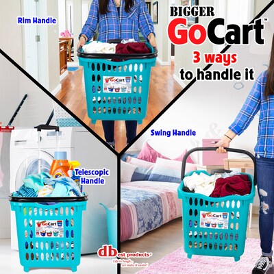 Dbest Bigger GoCart Rolling Basket, Teal (01-682)