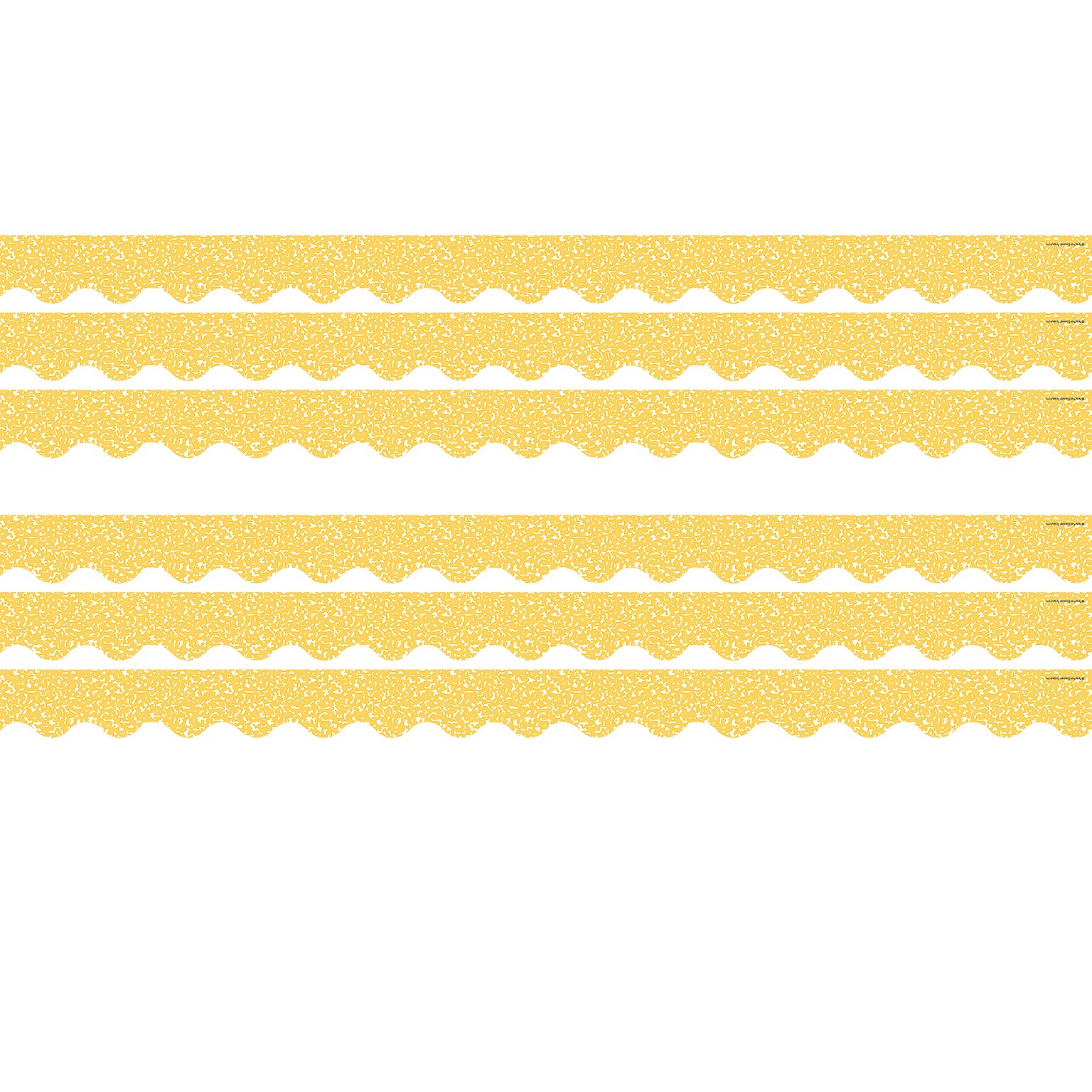 Teacher Created Resources Border Trim, 2.19 x 2.92, Composition Yellow Scalloped, 12/Pack, 6 Packs/Bundle (TCR9315-6)