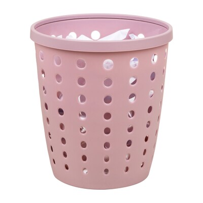 Staples Plastic Trash Can, 2.8 Gallon, Dusty Pink (ST63894)