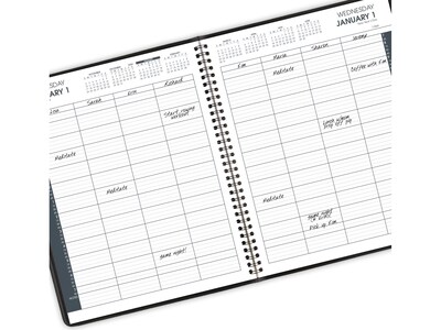 2025 AT-A-GLANCE 8.5" x 11" Calendar Year Daily Appointment Book, Faux Leather Cover, Black, 2/Set (70-212-05-25)