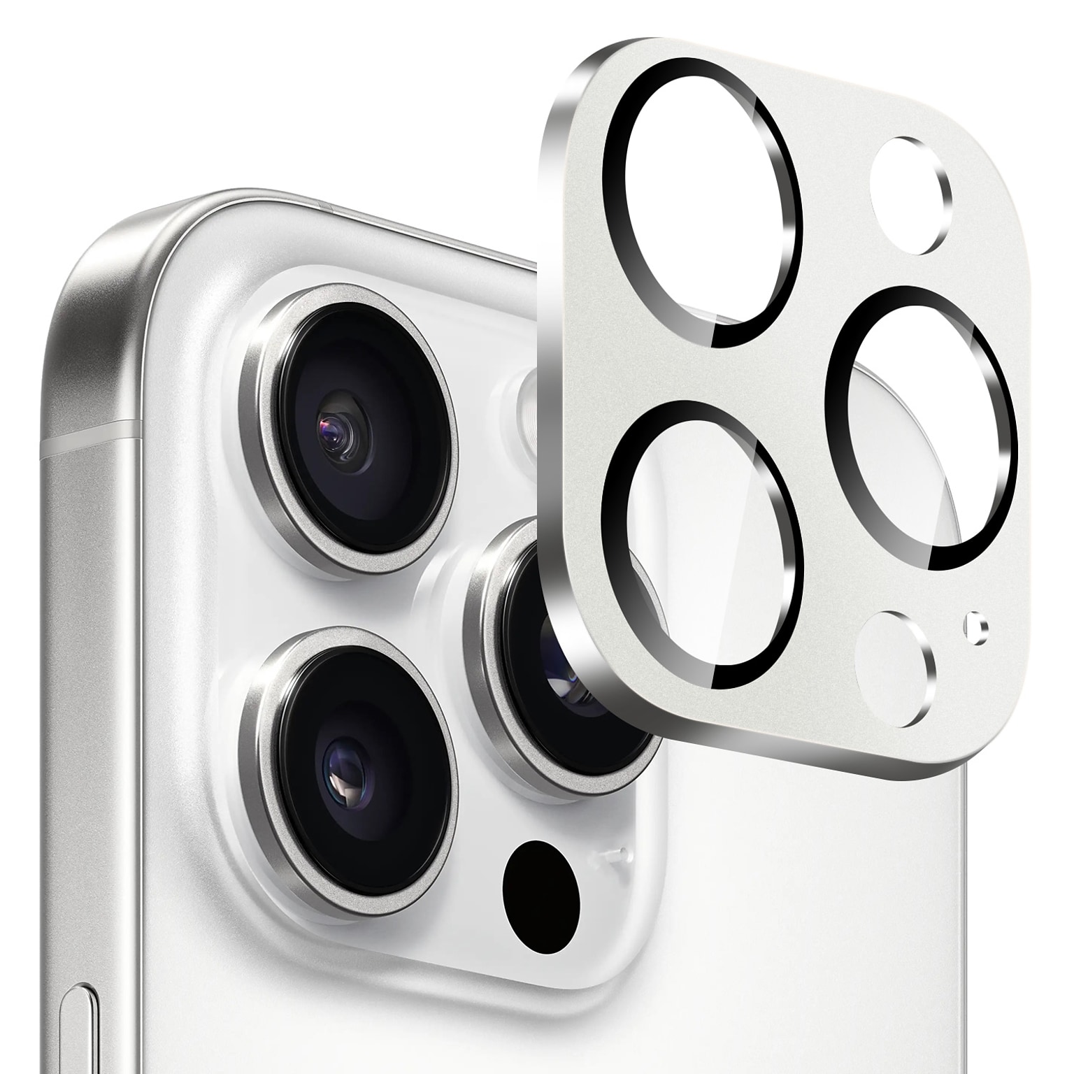 SaharaCase Ultra-Strong Camera Lens Protector for Apple iPhone 16 Pro and 16 Pro Max, White Titanium, 2/Pack (ZD00162)
