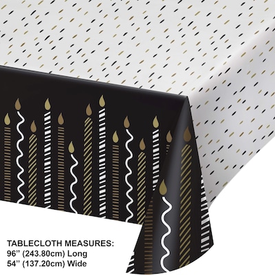 Creative Converting Golden Wishes Birthday Tableware Kit, Black/Gold, Serves 8 (DTC9506E2A)