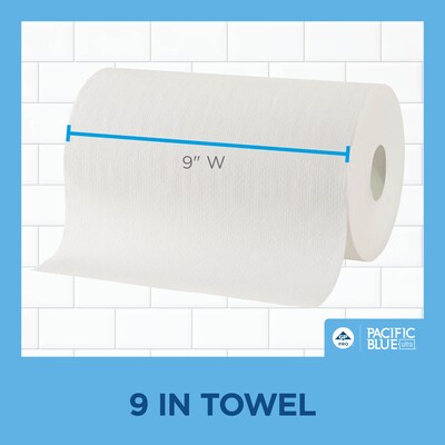 Pacific Blue Ultra Hardwound Paper Towels, 1-ply, 400 ft./Roll, 6 Rolls/Carton (26610)