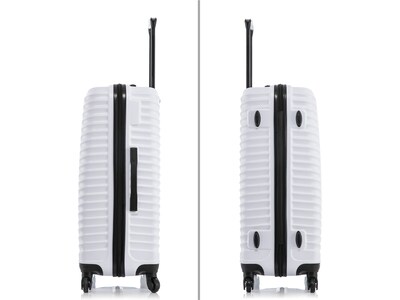 DUKAP Adly 28" Hardside Suitcase, 4-Wheeled Spinner, TSA Checkpoint Friendly, White (DKADL00L-WHI)