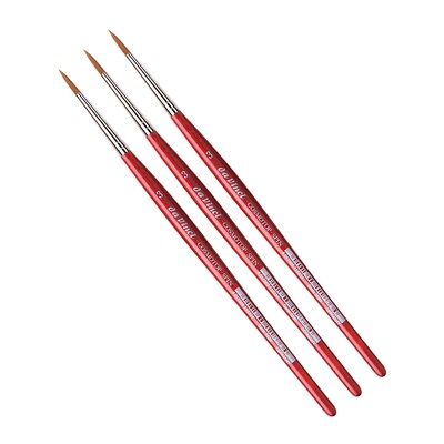 da Vinci COSMOTOP-SPIN Watercolor Synthetic Bristle, Round Brush, 3/Pack (DVXVA55803-3)