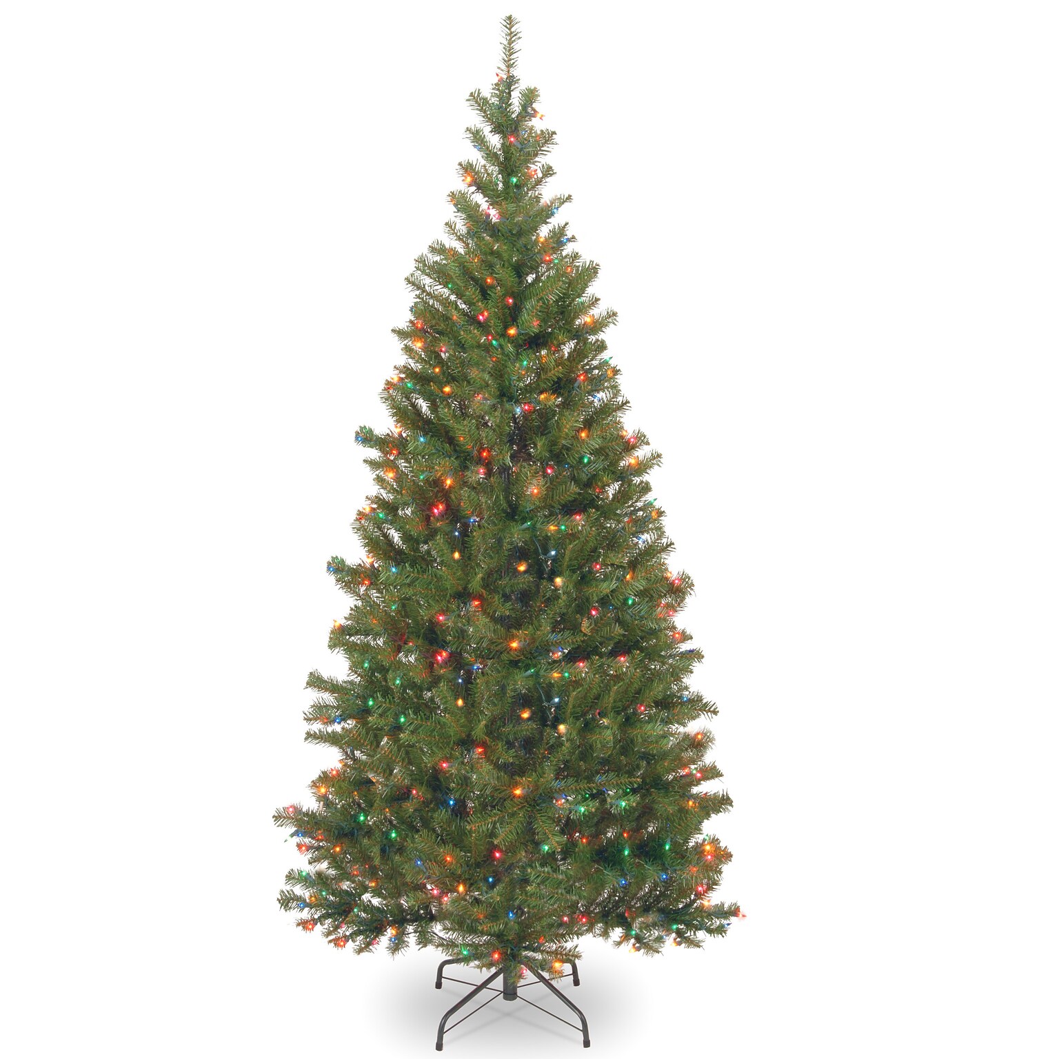 National Tree Company Aspen Spruce Artificial Christmas Tree, 7.5 ft., Multicolor Lights (AP7-301-75)