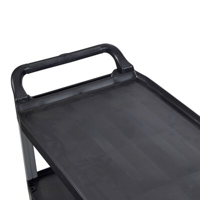 Luxor 3-Shelf Serving Cart with Swivel Wheels, Black/Aluminum (SC13-B)