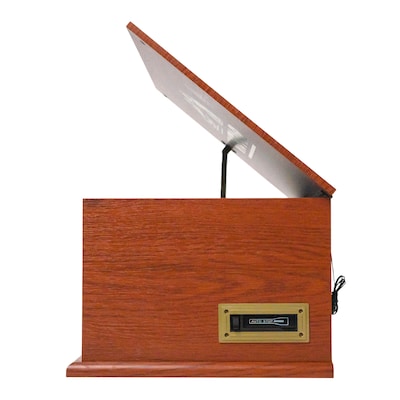 Victor State 7-in-1 Turntable Music Center w/ 3-Speed Record Player, CD/MP3/Cassette, FM, Dual Bluetooth In/Out, Mahogany
