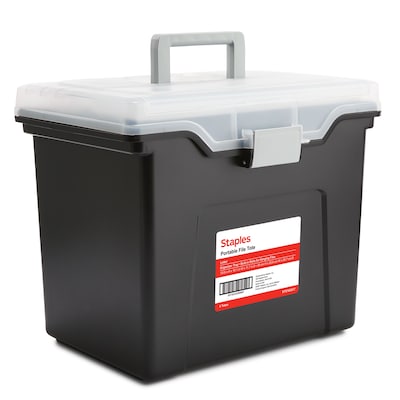 TRU RED™ Portable File Tote, Letter Size, Black, 4/Carton (TR57622CT)