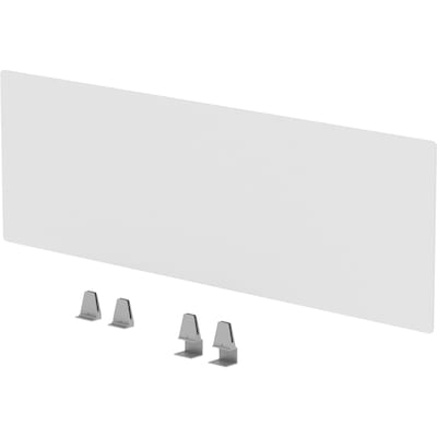 Lorell Relevance Acrylic Clamp Mount Desktop Privacy Panel, 15.7"H x 49.2"W, Clear (LLR16220)