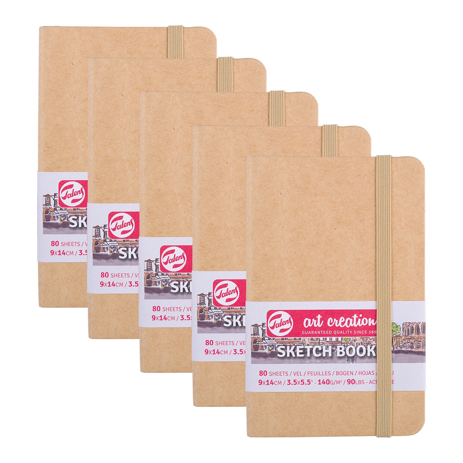 Talens Art Creation 3.5 x 5.5 Sketch Book, 80 Sheets/Book, 5/Bundle (TLN9314431M-5)