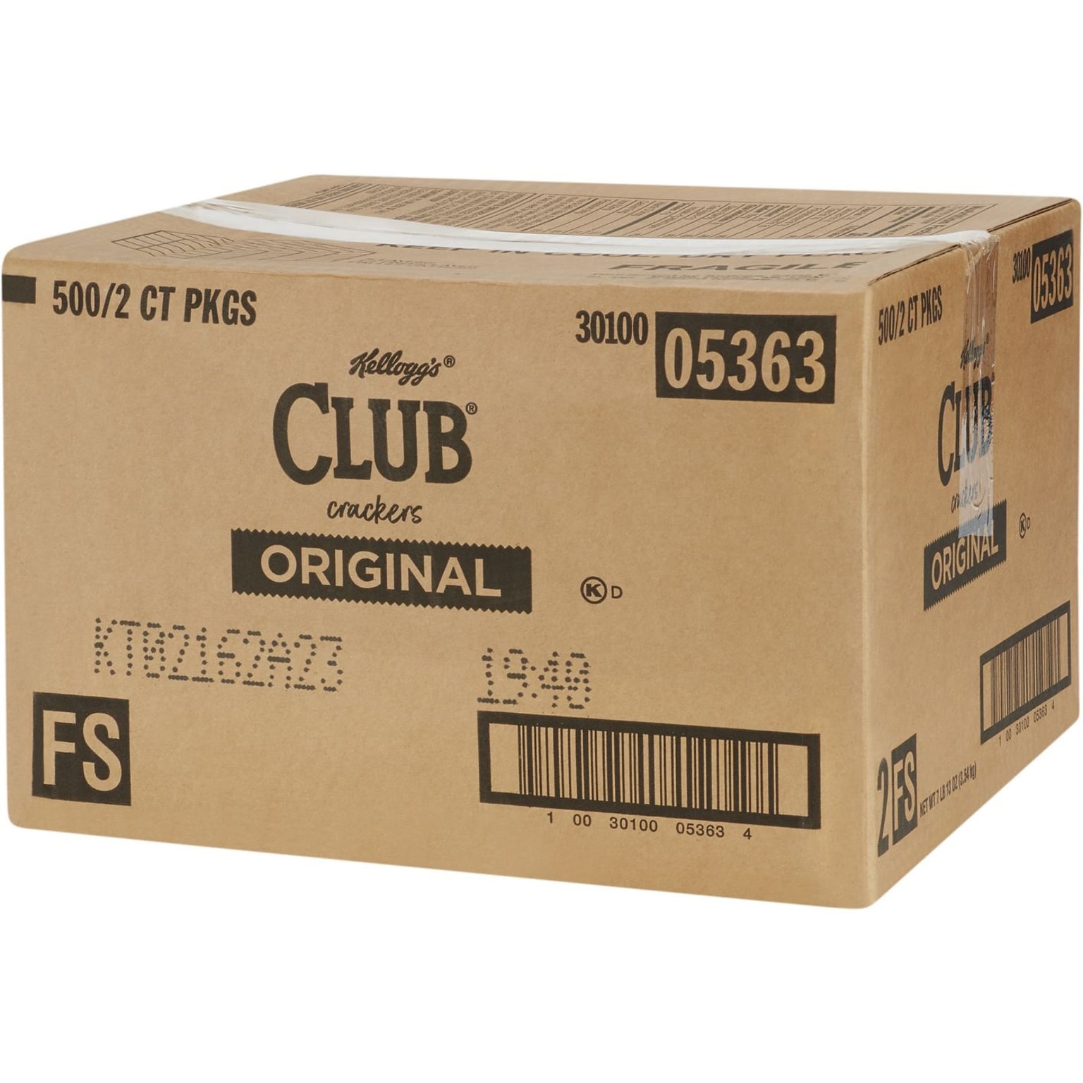 Kelloggs Club Original Crackers, 0.25 oz., 500 Packs/Box, 500/Pack ( 033451 )